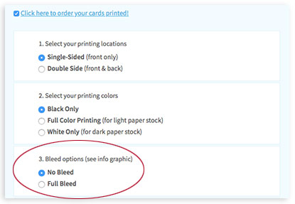 Learn what a bleed is in card printing