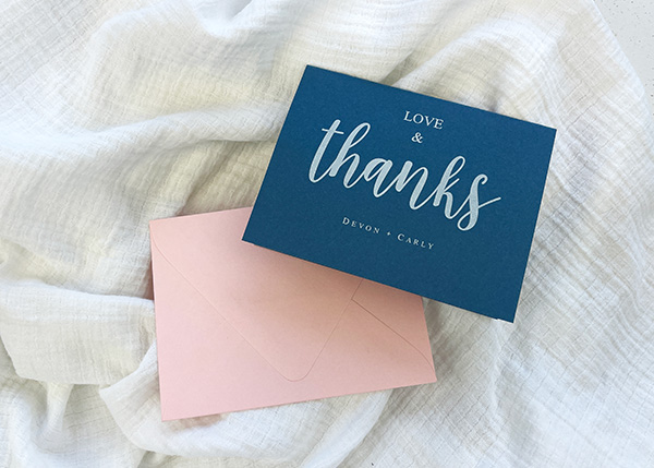 Free printable thank you card printed on Gmund Colors Marina Folded Card
