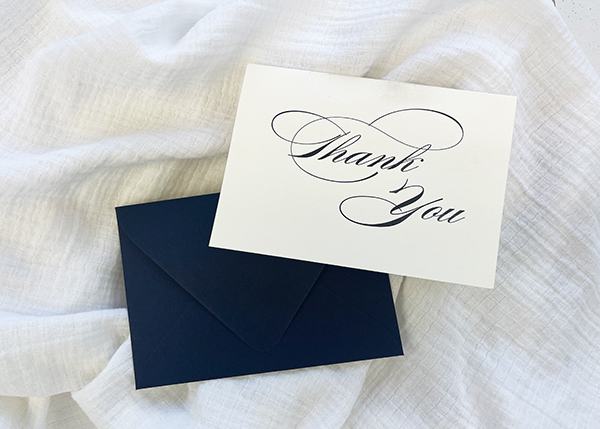 Free printable thank you card printed on Wedding Cream Folded Card