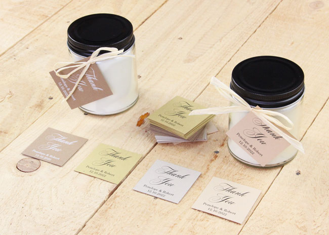 Punch hole in center and attach Wedding Favor to Ribbon