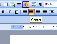 Word center paragraph