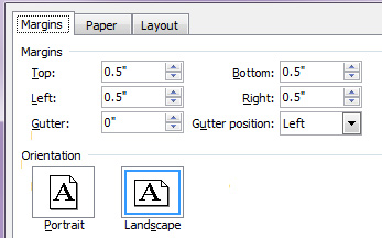 how to set margins in pages for 7x5