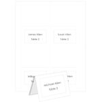 4up Printable Place Cards - Embossed Border Radiant White