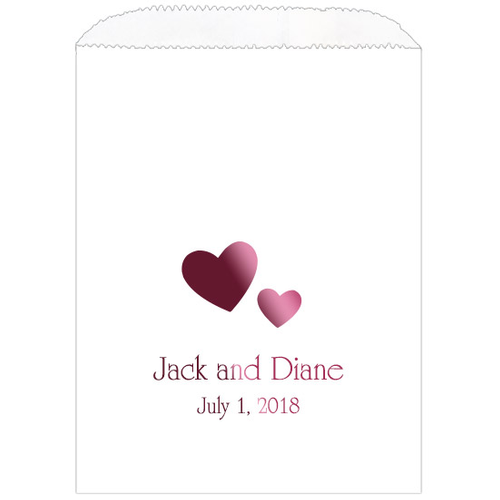 Two Hearts Wedding Cake Bags