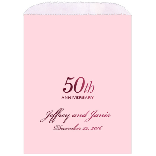 50th Anniversary Wedding Cake Bags