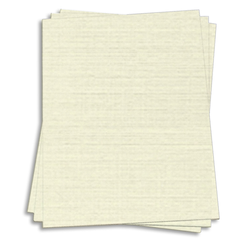Cream White Linen Cardstock - 8.5 x 11 inch - 80lb Cover - 25 Sheets - Clear Path Paper