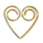 Heart Shaped Paper Clips Shiny Gold