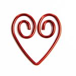 Heart Shaped Paper Clips Red