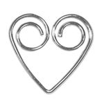 Heart Shaped Paper Clips Silver