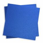 5 1/4 Square Curious Metallics Electric Blue Blank Cards - Flat, 111lb Cover