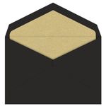 Gold Leaf Metallic Lined Black Envelopes