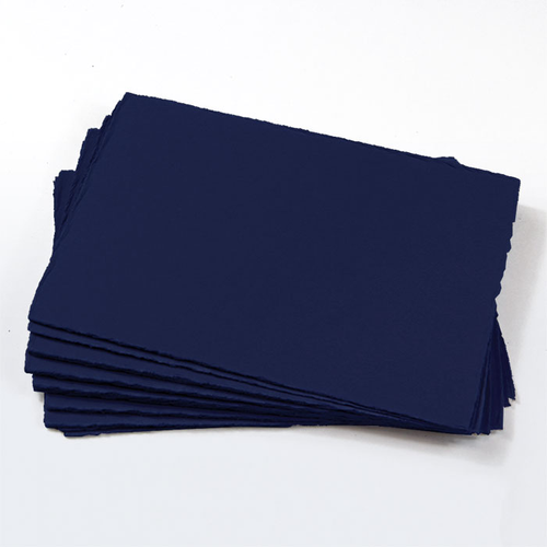 A2 Midnight Blue Deckle Edge Paper - Colors Matt, 111lb Cover
