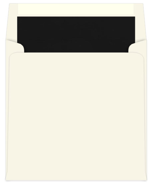 6 1/2 x 6 1/2 Pearlescent Black Single Lined Envelopes, Ecru