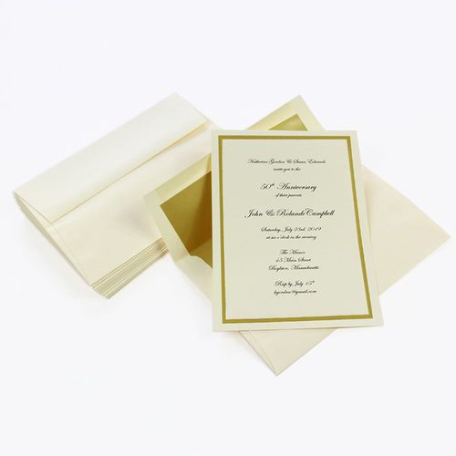 Pearl Foil Invitation, Flat Card 5x7, Radiant White Cardstock, 80lb