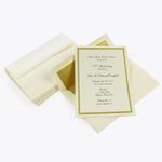 Gold Foil Invitation Kit, Ecru, Gold Lined Envelopes