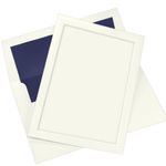 Panel Invitation Kit, Ecru, Midnight Blue Lined Envelopes
