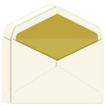 Gold Lined Inner Outer Envelopes, Embassy Ecru