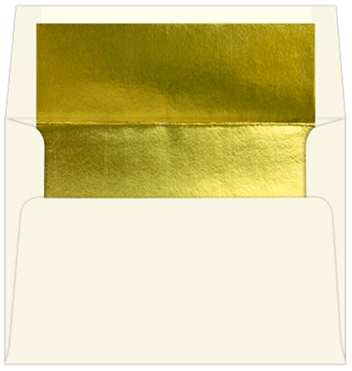 50-Pack A7 Gold Foil Lined Luxury Embossed Flap Envelopes 5x7 for