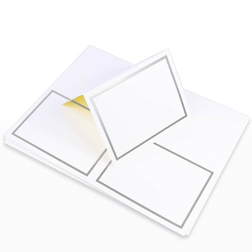 LCI White Silver 2up Printable Card - A9 (5 1/2 x 8 1/2) Foil Border, 65lb  Cover - LCI Paper