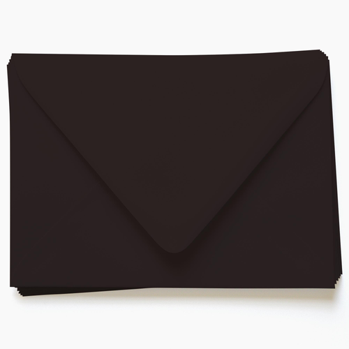 Ebony Black Envelopes - A7 Gmund Colors Matt 5 1/4 x 7 1/4 Euro Flap 68t, 25 Pack