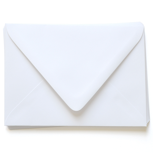 White Envelopes - A7 Gmund Colors Matt 5 1/4 x 7 1/4 Euro Flap 81t, 25 Pack