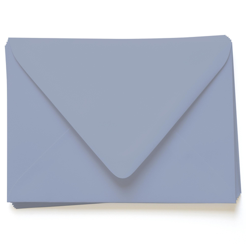 Storm Cloud Blue Envelopes - A7 Gmund Colors Matt 5 1/4 x 7 1/4 Euro Flap 68t, 25 Pack, Gray