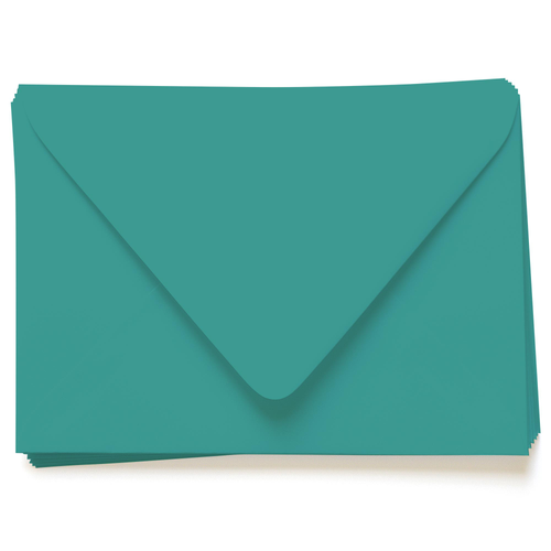 Turquoise 4x6 envelopes: Tropical Blue Matte Euro Flap A6