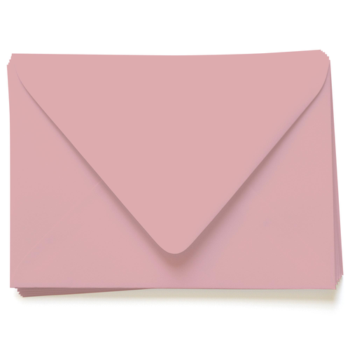 Dusty Rose Envelopes - A7 LCI Matte 5 1/4 x 7 1/4 Euro Flap 80T, 25 Pack, Pink