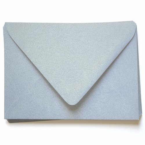Silver Shimmer Metallic Envelopes for Wedding Invitations, Greeting, RSVP  Cards 25 Blank Envelopes, Addressing Available 