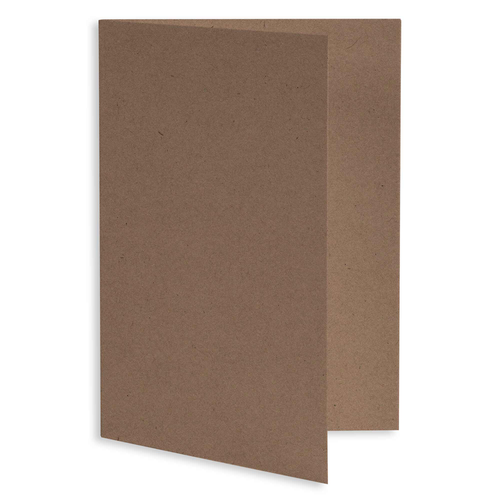 Grocer Kraft Folded Card - A2 Environment Raw 4 1/4 x 5 1/2 80C - LCI Paper