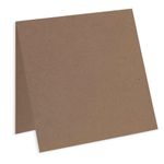 Grocer Kraft Square Folded Card - 5 1/4 x 5 1/4 Environment Raw 80C