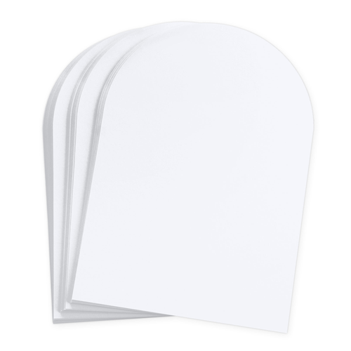 Fluorescent White Arch Shaped Card - A2 Gmund Colors Matt 4 1/4 x 5 1/2  111C - LCI Paper