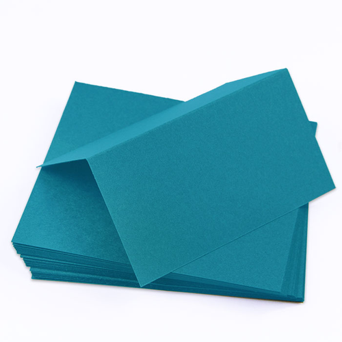 Aqua Blue Folded Place Card - Gmund Colors Matt 111C - LCI Paper