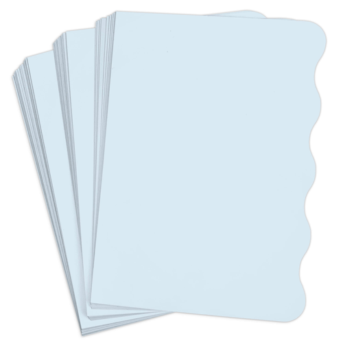 Light Sky Blue Side Wave Invitation Card - A2 Gmund Colors Matt 4 1/4 x 5  1/2 111C - LCI Paper