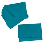 Cards with Envelopes, Aqua Blue Matt, A2 Folded