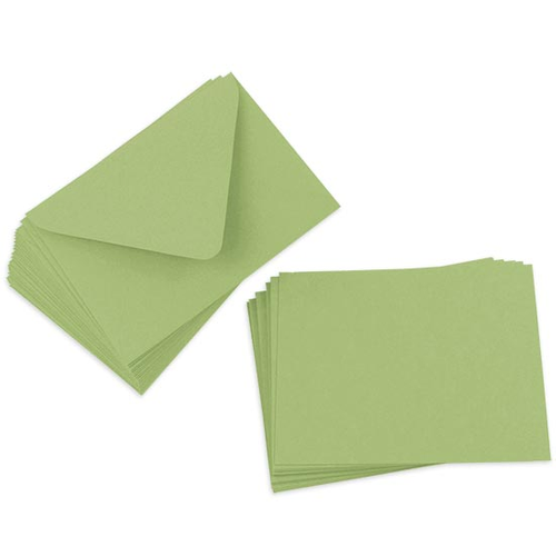 Cards with Envelopes, Olive Green Matt, A7 Flat LCI Paper