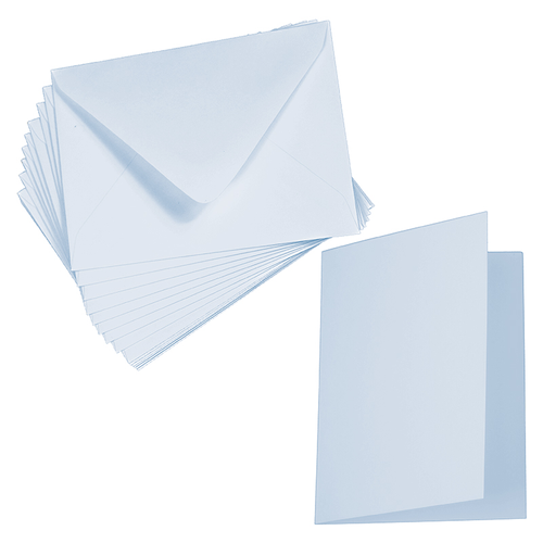 Cards with Envelopes, Light Sky Blue Matt, A7 Folded - LCI Paper