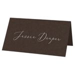 Chocolate Brown Folded Place Card - Gmund Colors Metallic 115C