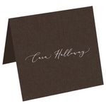 Chocolate Brown Square Place Card - Gmund Colors Metallic 115C