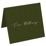 Forest Green Square Place Card - Gmund Colors Metallic 133C