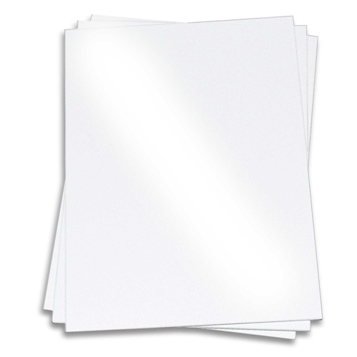 White Gloss Card Stock - 8 1/2 x 11 Kromekote 92lb Cover - LCI Paper