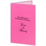 Azalea Pink Metallic Wedding Program Kit, White Parchment Insert
