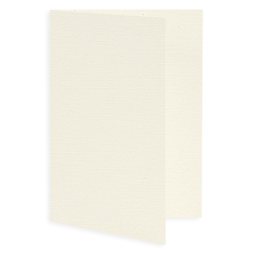 Natural White Flat Card - Slim LCI Linen 4 x 9 ¼ 100C