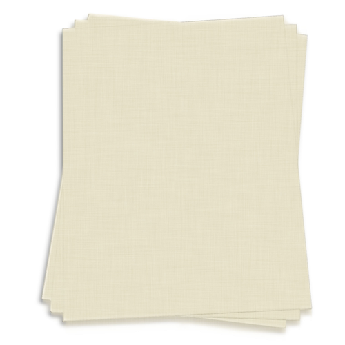 Natural White Card Stock - 8 1/2 x 11 LCI Linen 80lb Cover - LCI Paper