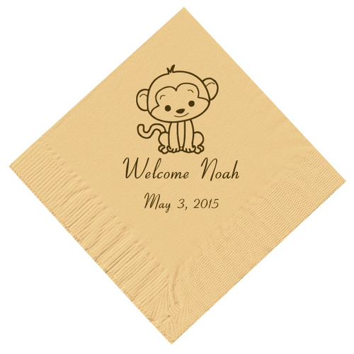 Baby Monkey Personalized Napkins