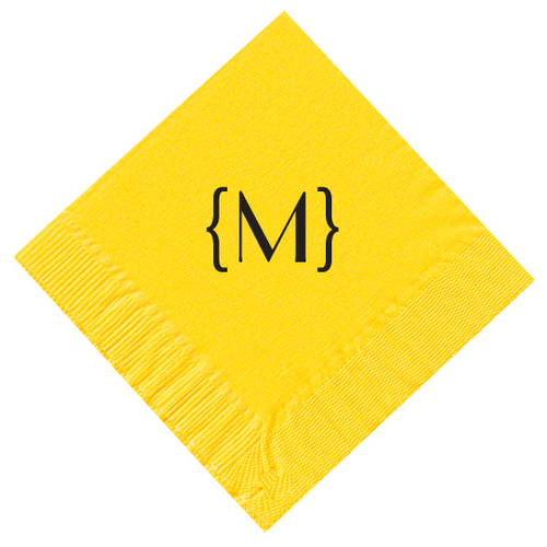 Single Bracket Monogram Personalized Napkins