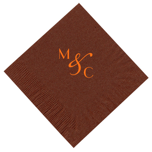 Angled Dual Letter Initial Personalized Napkins