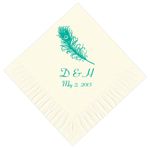 Peacock Feather Personalized Napkins