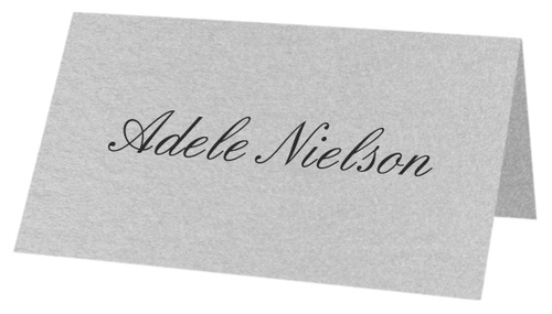 Metallic Silver, Folded Place Cards, Stardream 81lb Text