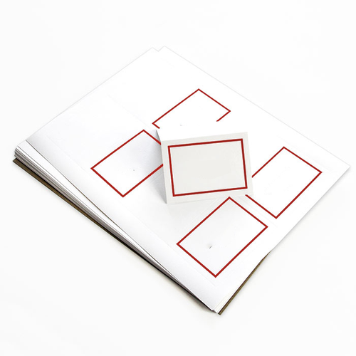 4up Printable Foil Place Card - White Red - LCI Paper